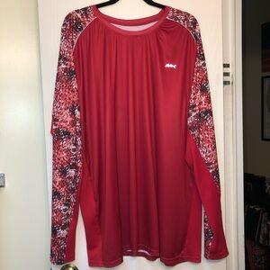 Silver Bait Maroon/Red Long Sleeve Athletic Shirt Size 4x